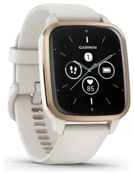 Garmin Venu Sq 2 Music Edition Smartwatch - Ivory/ Gold
