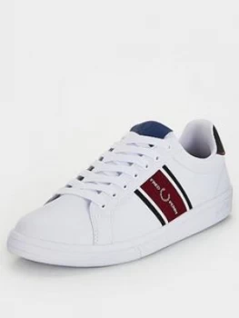 Fred Perry B721 Leather Webbing Trainers - White, Size 10, Men