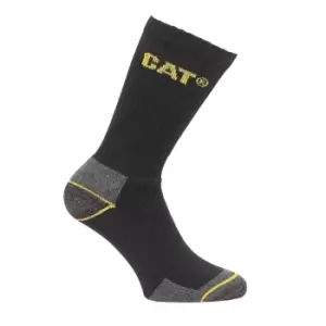 Caterpillar Crew Work Sock - 3 Pair Pack / Mens Socks (11-14) (Black)