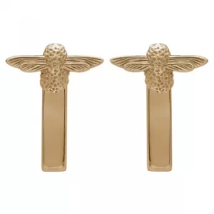 3D Bee Bar Gold Earrings