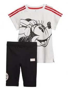 adidas Infant Minnie Mouse Summer Set - Black/White, Size 3-4 Years