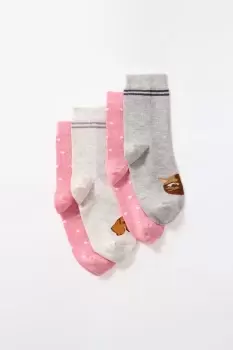 4 Pack Comfort Top Animal Socks