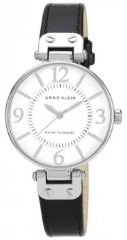 Anne Klein Womens Black Leather Strap White Dial 10/ Watch