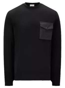 MONCLER Logo Technical Pocket Sweatshirt Black