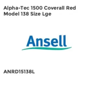 Ansell ANSELL ALPHA-TEC 1500 COVERALL RED MODEL 138 SIZE LGE