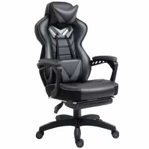 Lydia Ergonomic Reclining Gaming Chair with Manual Footrest, Grey