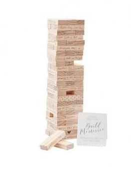 Ginger Ray Wooden Building Blocks Wedding Guest Book Alternative, One Colour, Women