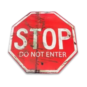 Geko Vintage Metal Sign - Stop, Do Not Enter Sign