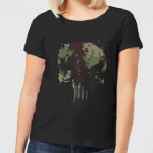 Marvel Camo Skull Womens T-Shirt - Black - S