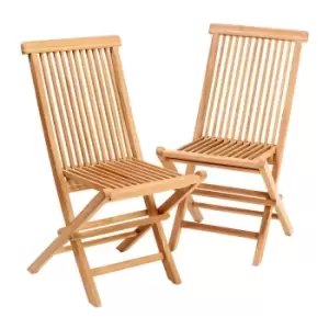 Garden Chair Cantaria 2Pcs Teak Wood Foldable