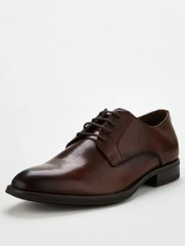 OFFICE Marker Lace Up Gibson Shoe - Brown, Chocolate Leather, Size 7, Men