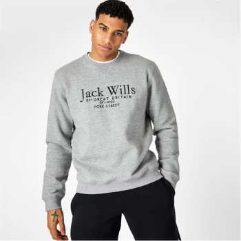Jack Wills Belvue Graphic Logo Crew Neck Sweatshirt - Grey Marl