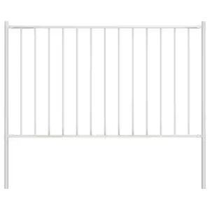 Vidaxl Fence Panel With Posts Powder-coated Steel 1.7X1.25 M White