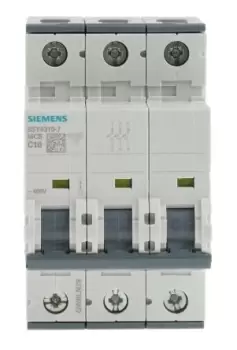 Siemens Sentron 10A MCB Mini Circuit Breaker3P Curve C, Breaking Capacity 10 kA