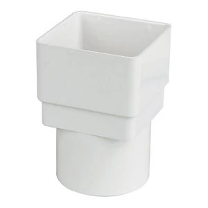 FloPlast RDS2W Square to Round Downpipe Adaptor - White