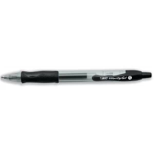 Bic Velocity Gel Comfort Grip Retractable Gel Pen Black Pack of 12