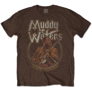Muddy Waters - Father of Chicago Blues Mens XX-Large T-Shirt - Brown