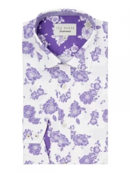 Ted Baker Mens Irrit Bold Tonal Floral Shirt Purple