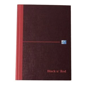 Black n Red A5 Hard Back Casebound Notebook 90gm2 192 Pages Ruled with Single Cash Single