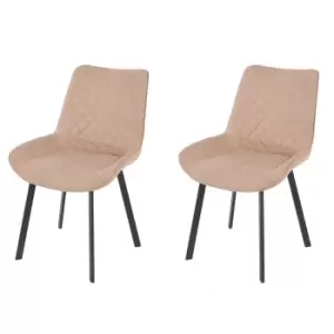 Core Products Aspen Sand Fabric Upholstered Bucket Seat Dining Chairs With Black Metal Legs (Pair)