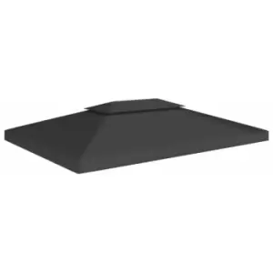 2-Tier Gazebo Top Cover 310 g/m² 4x3 m Black Vidaxl black