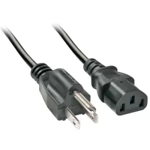 Lindy 2m US 3 Pin to C13 Mains Cable, low lead