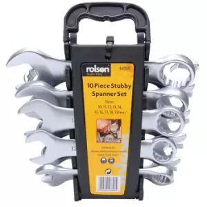 Rolson 10PC Stubby Combination Spanner Set