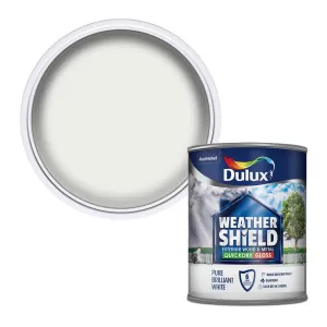 Dulux Weathershield Exterior Quick Dry Pure Brilliant White Gloss Paint 750ml