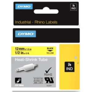 Dymo 18056 Black on Yellow Label Tape 12mm x 1.5m