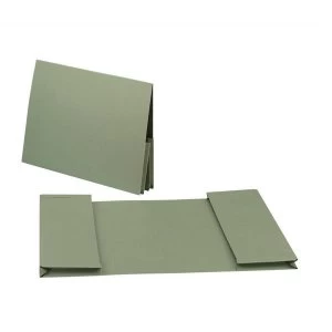 Guildhall Foolscap 315gm2 Double Legal Manilla Pocket Wallet Green Pack of 25
