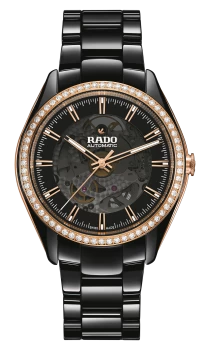 Rado HyperChrome Automatic Open Heart Diamonds Womens watch - Water-resistant 5 bar (50 m), High-tech ceramic, black