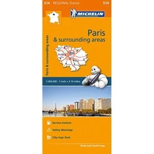 Ile-de-France - Michelin Regional Map 514 Map Sheet map 2016