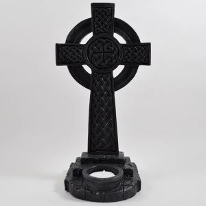 Celtic Cross Charcoal T Light Holder 25.5cm