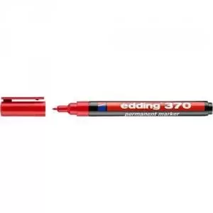 Edding 370 Permanent Marker Bullet Tip 1mm Line Red Pack 10 75601ED