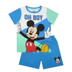 Disney Boys Mickey Mouse Short Pyjama Set (4-5 Years) (Blue/White/Light Green)