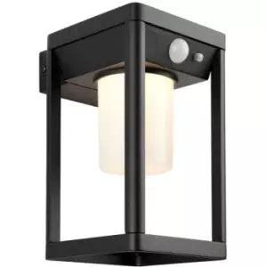 Endon Hallam Modern Solar Powered Dimmable LED Wall Lamp Textured Black, PIR Motion & Day Night Sensors, Warm White, IP44