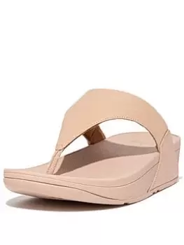 FitFlop Lulu Shimmer Toe Post Sandals - Beige, Beige, Size 8, Women