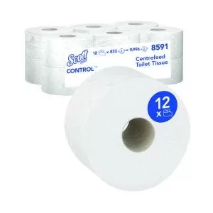 Scott Control Toilet Tissue Centrefeed Roll 2 Ply 833 Sheets Pack of