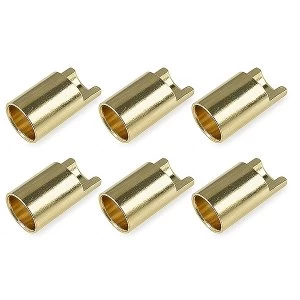 Corally Bullit Connector 6.5Mm Female Gold Plated Ultra Low Resistance 6Pcs