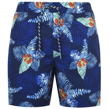 IZOD Palm Leaf Shorts - Club Blue432