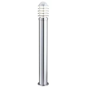 1 Light Outdoor Bollard Light Stainless Steel with Polycarbonate Diffuser IP44, E27