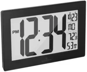 Marathon Clock Atomic Self Setting Self Adjusting Wall With Stand & 8 timezones Black