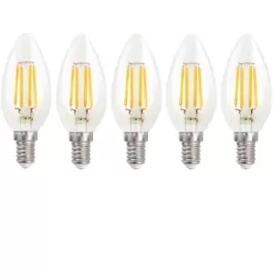 Harper Living 4.5 Watts E14 LED Bulb Clear Candle Warm White Dimmable, Pack of 5