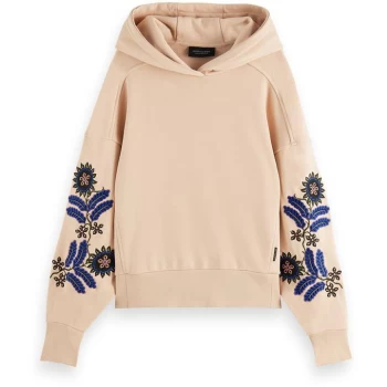 Scotch and Soda Embroidered Hoodie - Eggshell