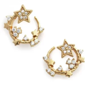 Celestial Swirl Hoops Gold Earrings