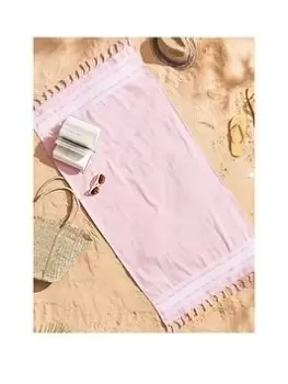 Catherine Lansfield Hammam Beach Towel- Pink