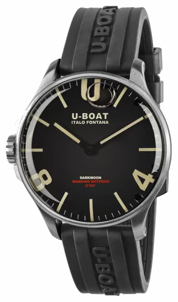 U-Boat 8463/B Darkmoon 44mm Black Dial Stainless Steel Watch