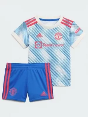 Adidas Manchester United Baby 21/22 Away Mini Kit, Blue, Size 6-9 Months