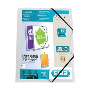 Elba Polyvision A4 Document Wallet Polypropylene Elastic Straps Clear Pack of 12