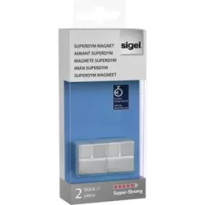 Sigel Magnet SuperDym C20 Super-Strong Cube-Design (W x H x D) 20 x 20 x 20 mm Cube Silver 2 pc(s) GL706